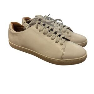 Beast Fashion Faux Leather Lace Up White Court Sneakers